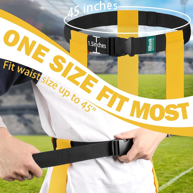 Hilhook Flag Football Belts, 14 Player Flag Football Set with 42 Flags for Kids Youth and Adults Training Equipment - Image 3